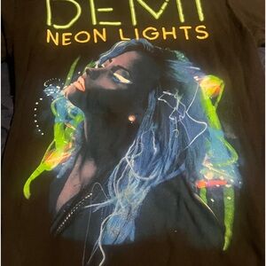 Demi Lovato Neon Lights Tour 2014 Medium Shirt Black Band Tour Dates On Back